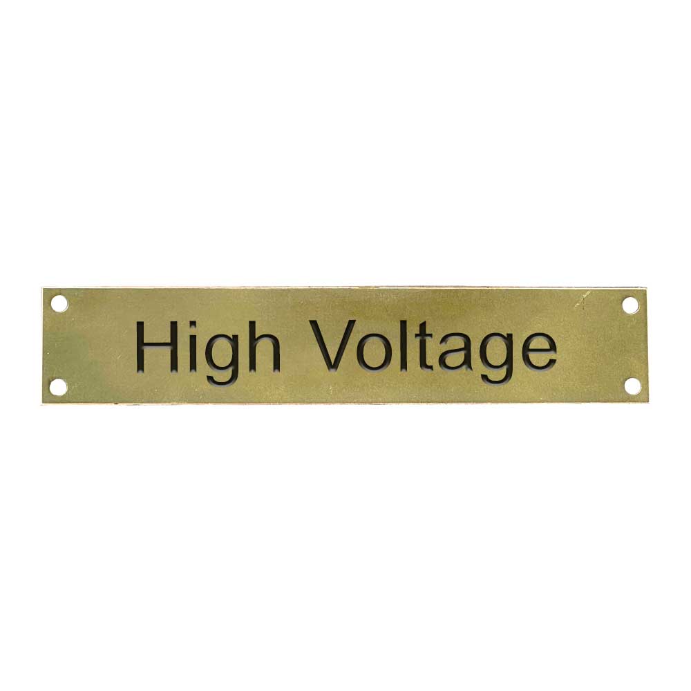 Brass Marker Label 30mm X 150mm High Voltage Brass Marker Label 30mm X 150mm High Voltage