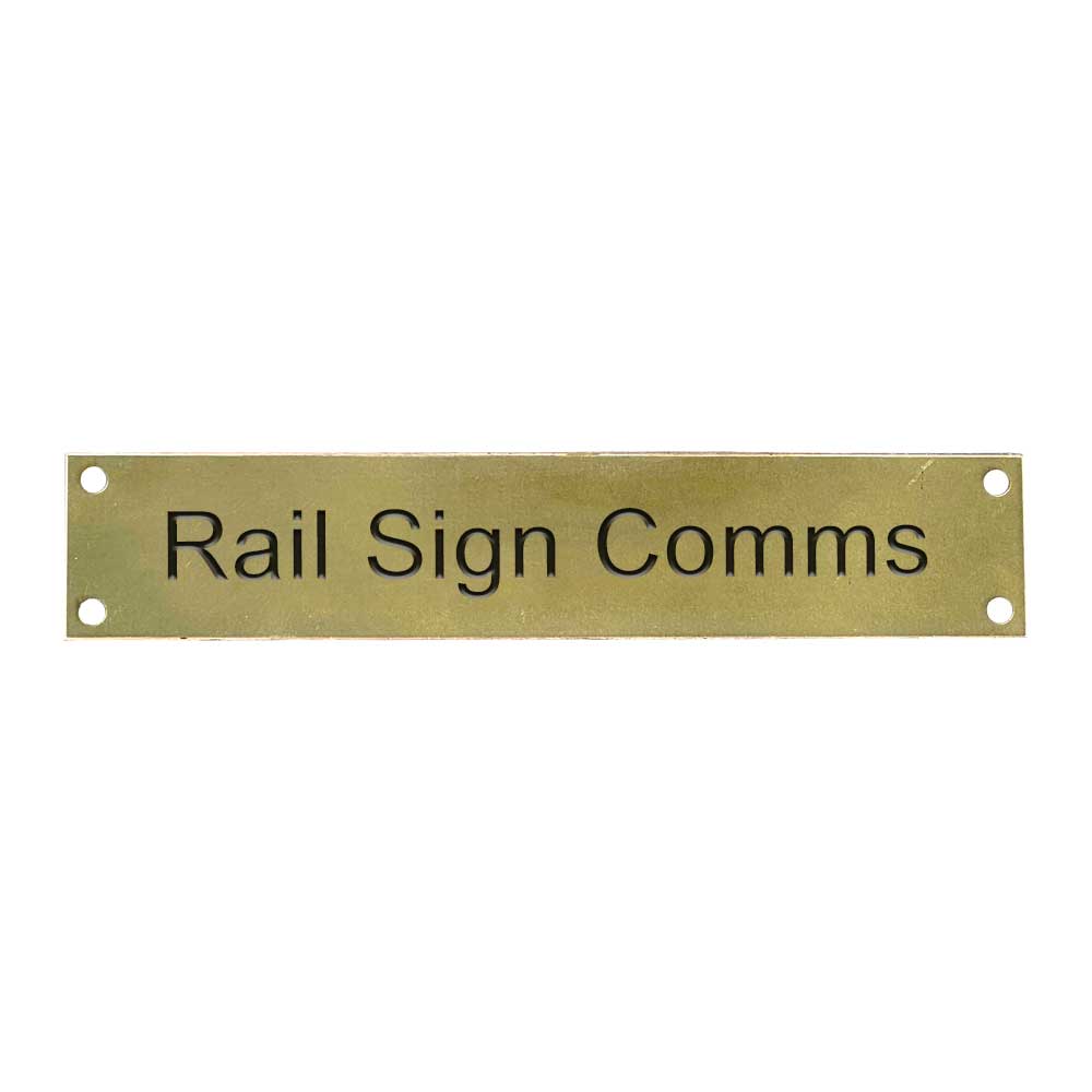 Brass Marker Label 30mm X 150mm Rail Sign Comms Brass Marker Label 30mm X 150mm Rail Sign Comms